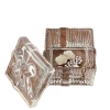 Heart-shaped glass bottle embossed decorative item, glass ball, European-style girlish storage box, retro bow jewelry box Item Picture
